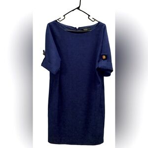 Badgley Mischka Navy Blue Shift Dress. Size 12.